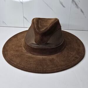 Henschel Hat Company USA Aussie Breezer (?) Hat Brown Suede Size XL Extra Large